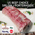 Beef Sirloin America US CHOICE (Striploin / New York Strip / Has Luar) frozen small roast cuts +/- 1.6 kg/pc (price/kg) brand USDA IBP
